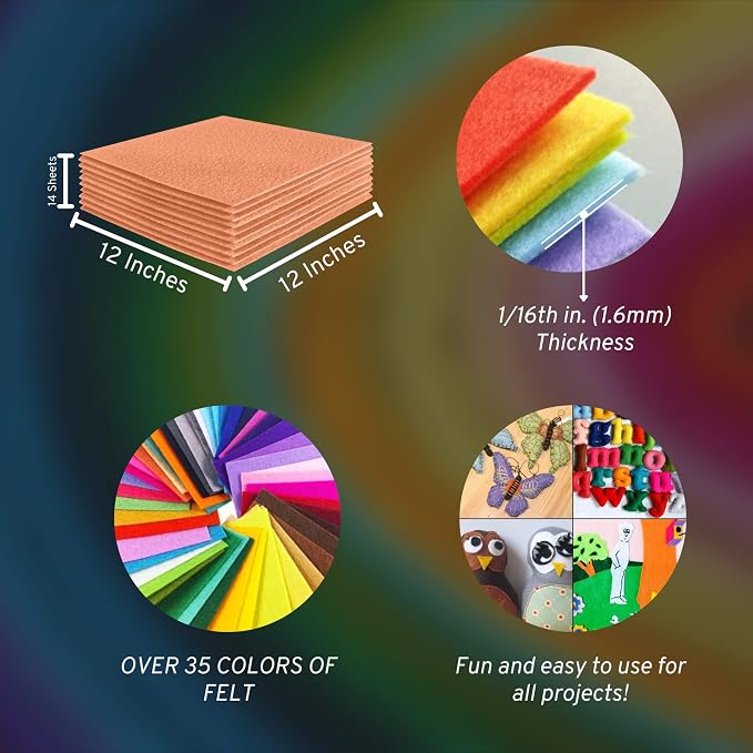 FabricLA Acrylic Felt Sheets for Crafts