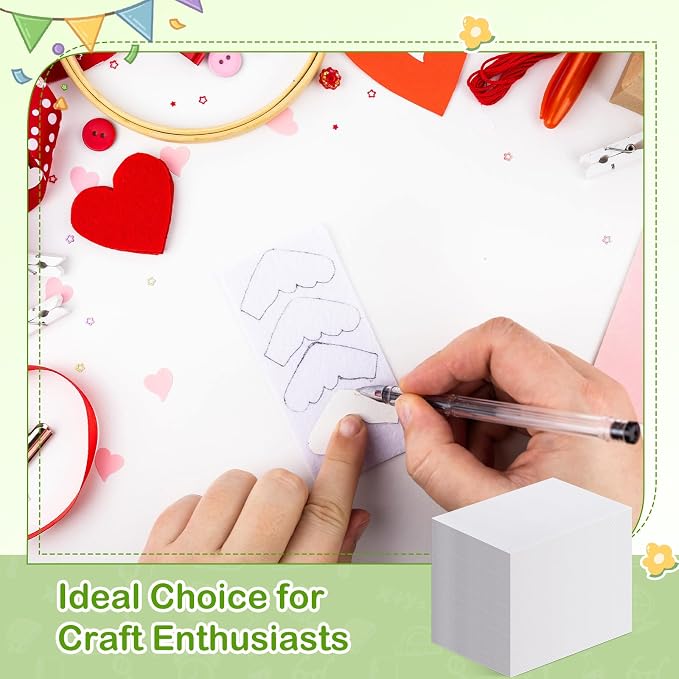 Pangda 200 Pcs White Foam Printing Plates, Foam Sheets Crafts Color Craft Board