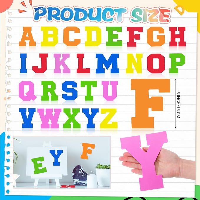 WILLBOND 52 Pcs Back to School Foam Alphabet Letters