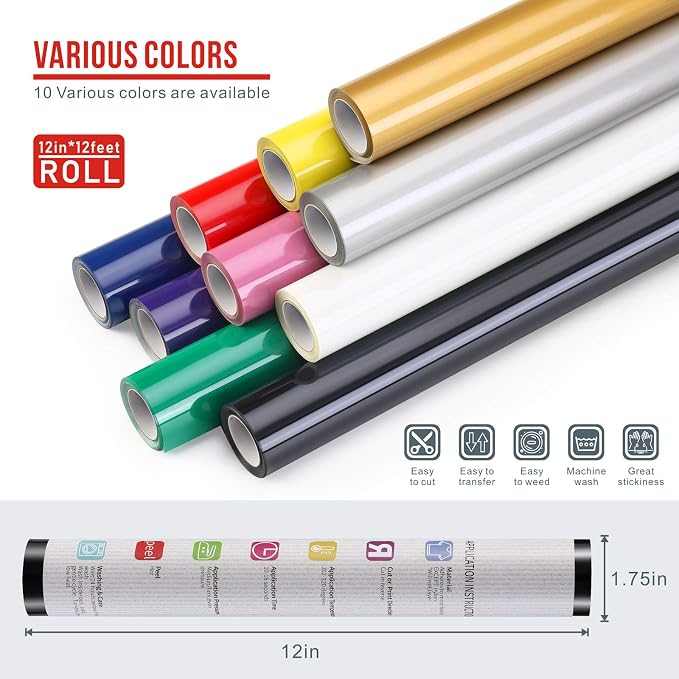 Sooez 12" x 12ft Heat Transfer Rolls