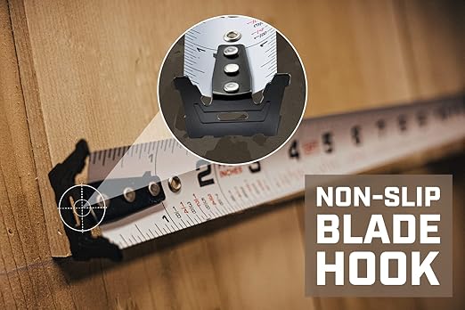 Spec Ops Tools Tape Measure for Measuring & Layout, 1 1/8" Double-Sided Blade