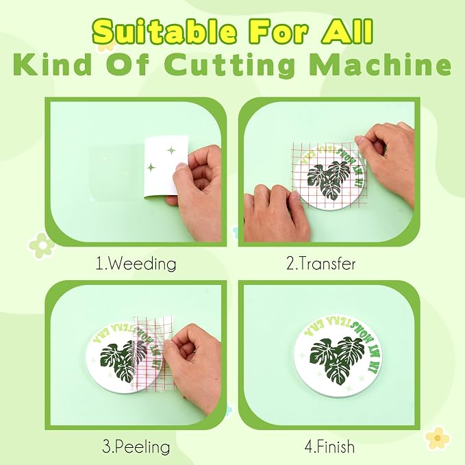 Tintnut Pastel Green Permanent Vinyl Self Adhesive Vinyl 8 Pcs 12''x10'' |