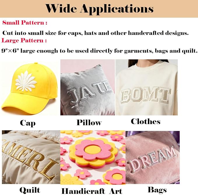 BLOSSIONA 24pcs 3mm Embroidery Foam Sheets