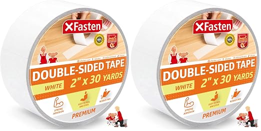 XFasten Double Sided Tape, Removable and Residue-Free, 2-Inch x 30 Yards