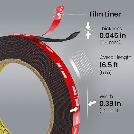 Double Sided Heavy Duty Mounting Tape, 2 Rolls, Waterproof, High Temp Resistant