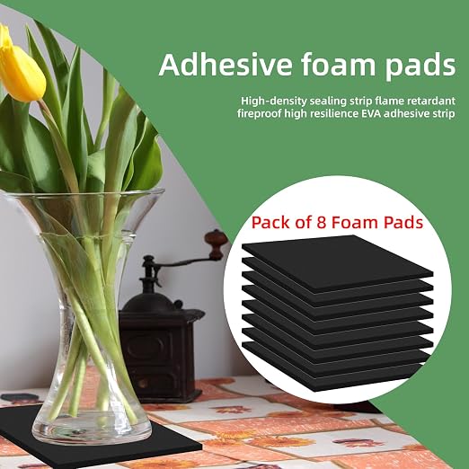 8Pcs Black EVA Foam Pad 6in x 6in x 1/4in High Density Closed Cell Foam Sheet