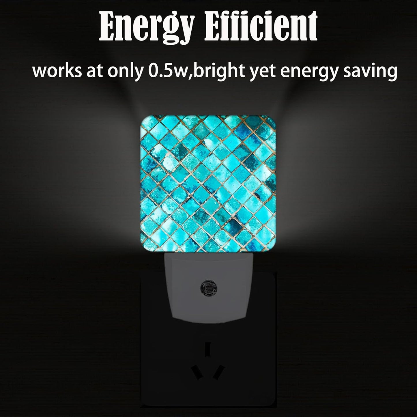 Turquoise Blue Night Light,Plug Into Wall Decor for Stairway,Hallway,Kitchen,Dusk to Dawn Sensor Nightlights for Boys/Girls/Women/Men Room Gifts