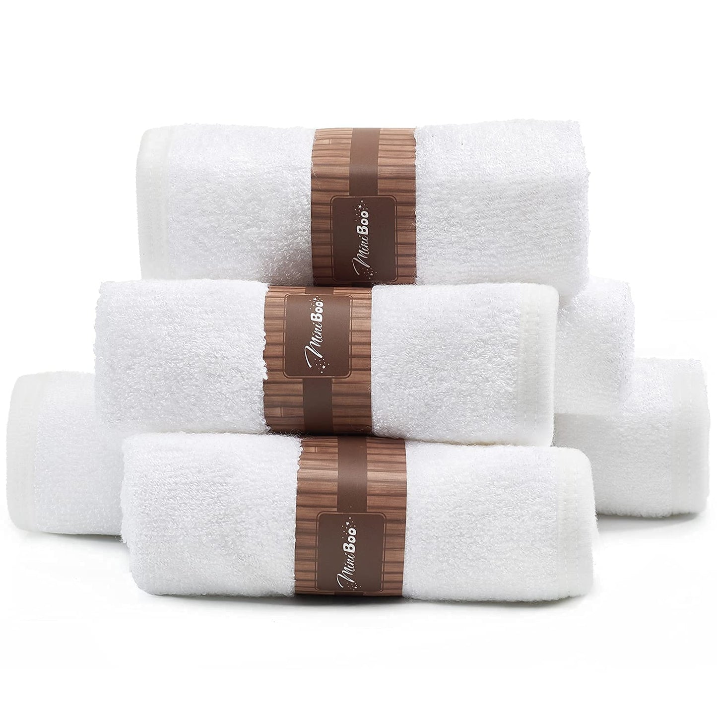 MINIBOO Premium Baby Washcloths for Sensitive Skin - Extra Soft and Absorbent Viscose from Bamboo Face Cloths and Newborn Bath Face Towel - Perfect as Baby Gifts