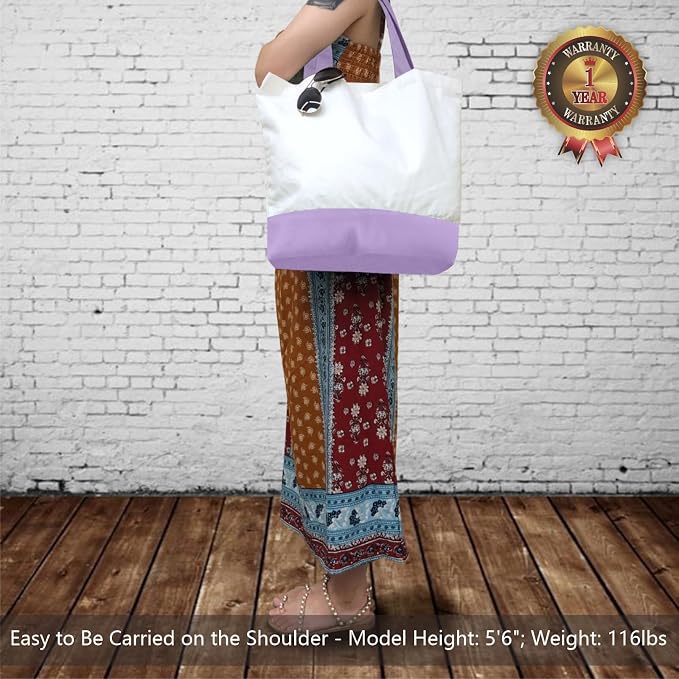 TOPDesign 3-Pack Super Strong Large 12oz Cotton Canvas Tote Bags, Reusable