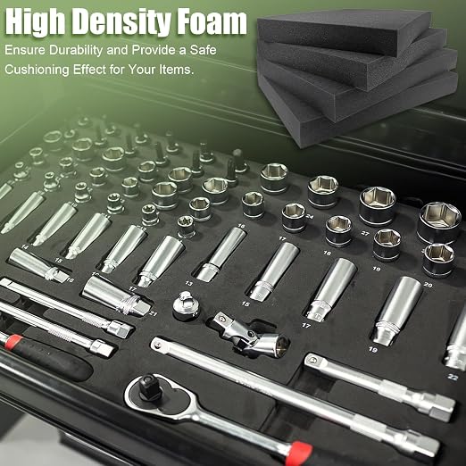 4 Pack Gun Case Foams-16 x 12 x 2 Inch Pick and Pluck Shadow Packing Foam Sheets