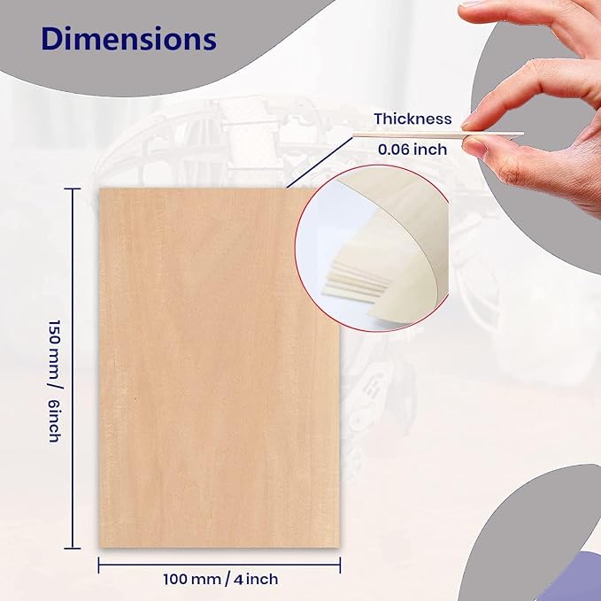 Unfinished Wood Pieces, Thin Plywood Wood Sheets