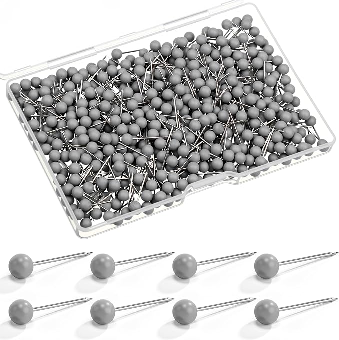 WILLBOND 500 Pack Map Push Pins Map Tacks Small Round Head Push Pins Thumb Tacks