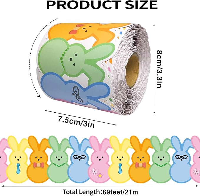 69 Feet Easter Bunny Bulletin Board Border Colorful Rabbit Die Cut Trim Border