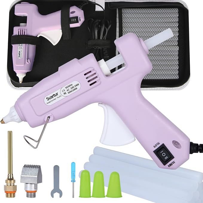 Full Size Hot Glue Gun with 60W/100W/OFF Switch, 9.8ft Extra-long Power Cord