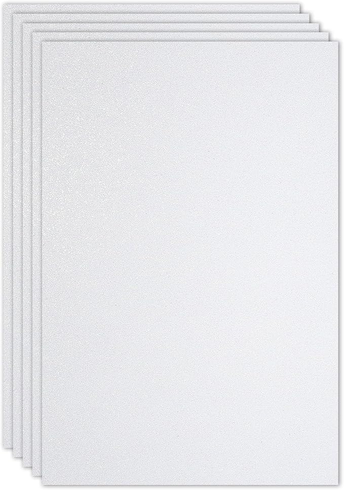 PATIKIL White Shiny EVA Glitter Foam Sheet 11.8 x 7.9 Inch 2mm Thick Sparkle