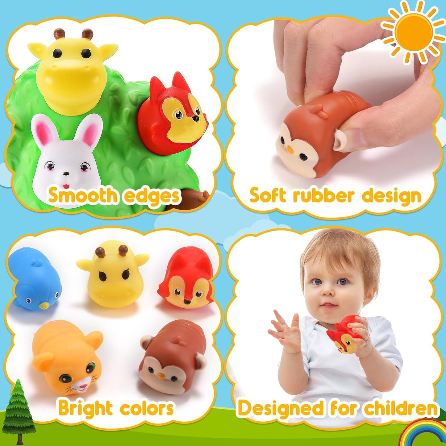 Gifts for 1-5 Year Old Boys, Toddler Toys Farm Animal Learning Toy for Toddlers 1-6 Forest Animal Playset Montessori Toys for 2-6 Girls Sensory Birthday Gifts for Boys