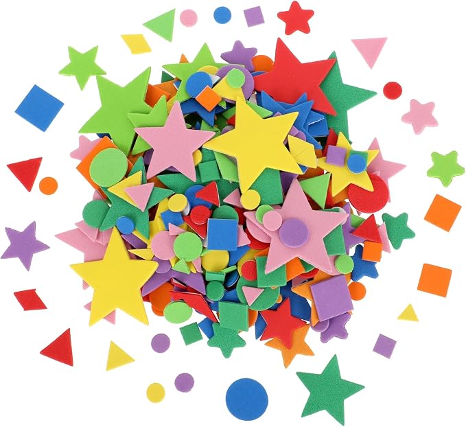 313 Pcs Foam Shape Stickers Assorted Colors Self Adhesive Foam Geometric Shape