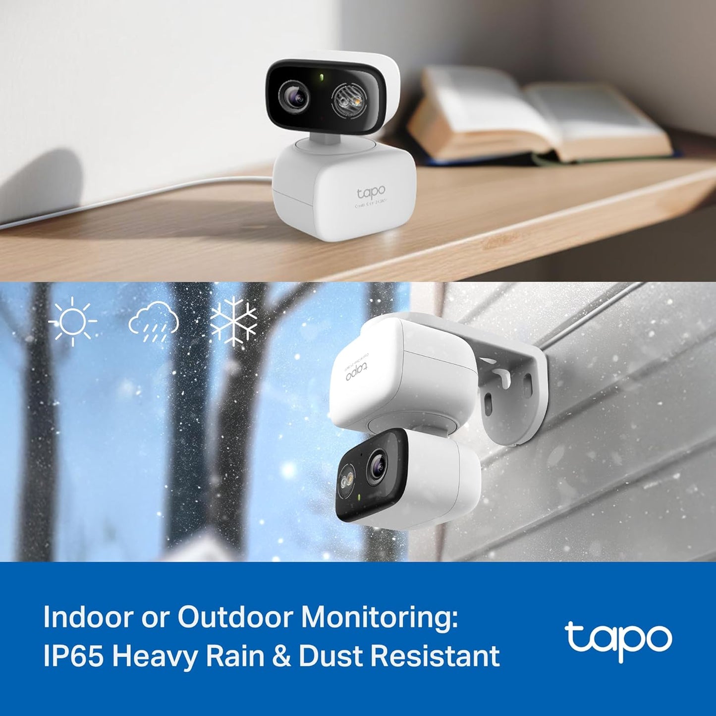 Tapo 2K 3MP Pan/Tilt Indoor/Outdoor Security Camera - Free Person/Baby Cry Detect & Motion Track, 360° View, Color Night Vision, SD/Cloud Storage, Works w/Alexa & Google Home, HybridCam 360 (2-Pack)