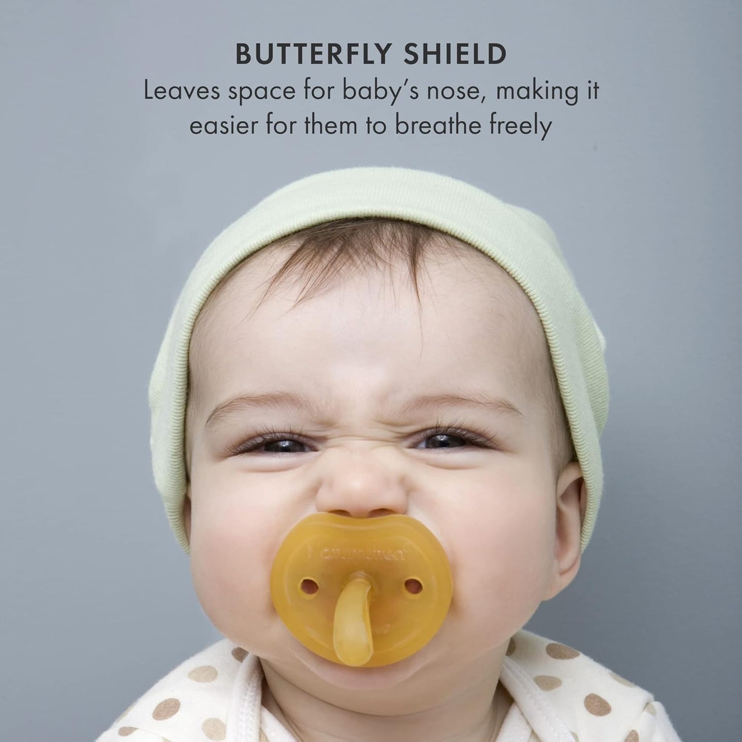 Natursutten Pacifier 6-12 - Natural Rubber Pacifier - Eco-Friendly, BPA-Free Butterfly Rounded Baby Pacifier 6-12 Months - Made in Italy - 1 Piece