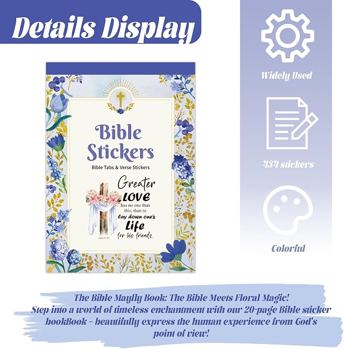 320 Pcs Bible Tabs with Christian Stickers