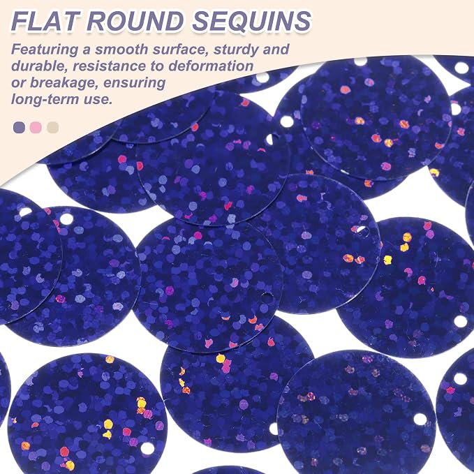 MECCANIXITY 700 Pcs Flat Round Sequins 15mm/0.6 Inch Loose Paillettes Craft