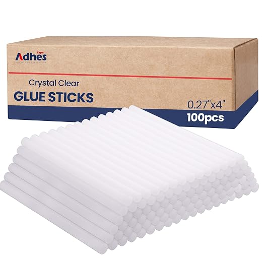 ADHES Mini Size 0.27" x 4" Hot Glue Gun Sticks 100 Pack, and Home Projects