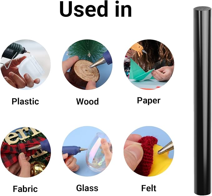 ENPOINT Black Hot Glue Sticks Full Size, Fabric Adhesive Glue Sticks