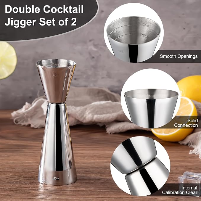 Briout Jigger for Bartending, Double Cocktail Jigger Japanese Premium 304 Food