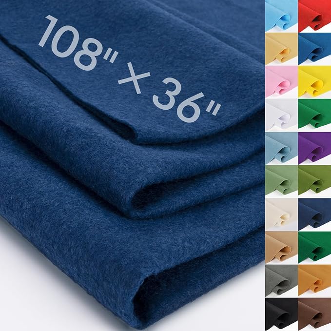Navy Fabric Sheet 108" X 36", 1.4mm Thick Large Soft Durable Flexible Craft
