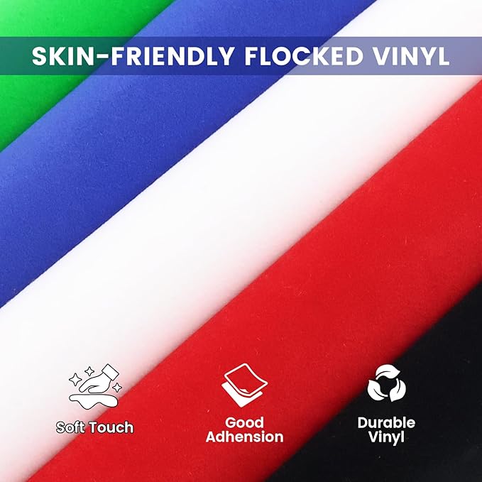 Flocked HTV Heat Transfer Vinyl, Flocked Iron on Vinyl