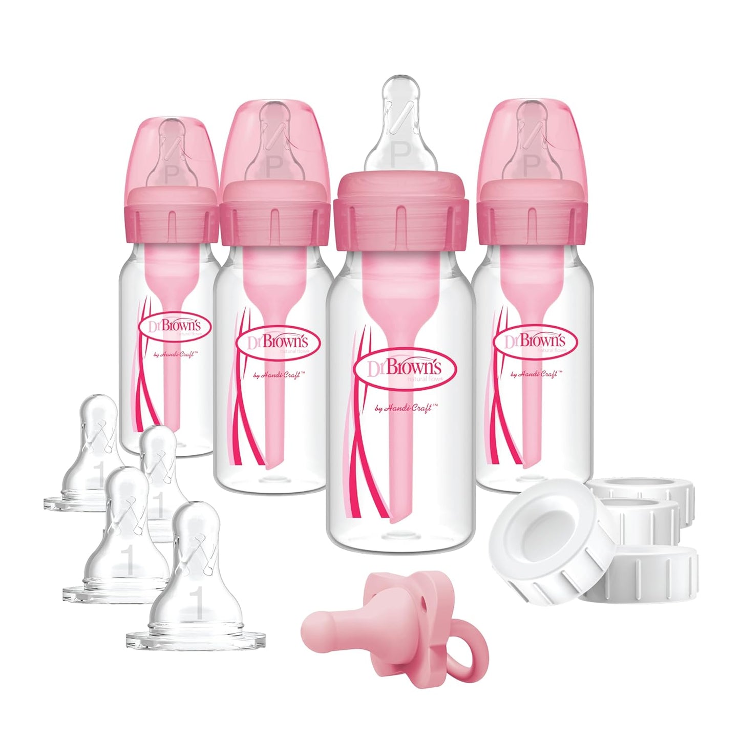 Dr. Brown's Electric Sterilizer Bundle with Anti-Colic 4-Bottle Feeding Set, Slow Flow Nipples, and Silicone Pacifier