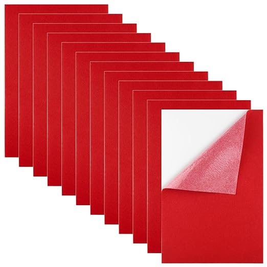 Morcheiong 12 Pcs Self Adhesive Felt Sheet Soft Felt Sheets