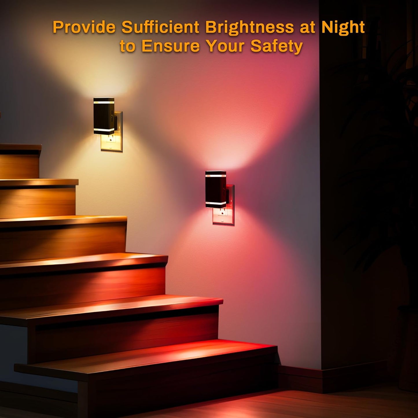 DORESshop Color Changing Night Lights [2 Pack], Night Lights Plug Into Wall, 8 Color LED Night Light, Night Light with Dusk to Dawn Sensor, Nightlight for Bathroom Decor, Children Room, Kids Gift