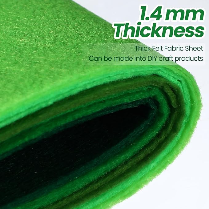 Peryiter 150 Pcs Back to School Green Felt Fabric Sheets Bulk