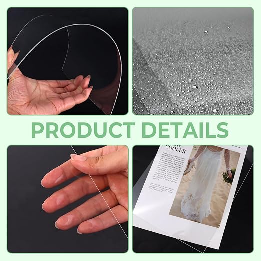 TKOnline 6 PCS Plexiglass Sheets, 8.5" x 11" x 0.04 Clear PET Sheet Panels