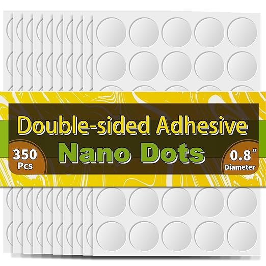 Piteno® 350Pcs Double Sided Adhesive Dots, 0.8" Clear Removable Sticky Adhesive