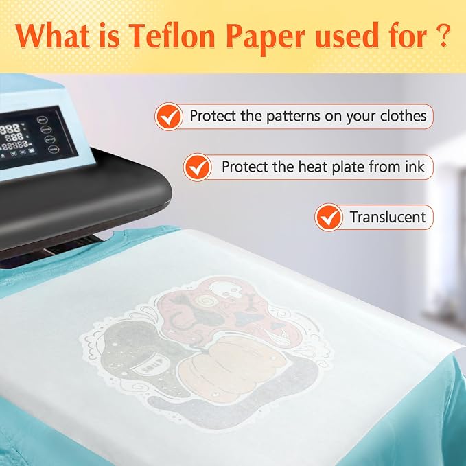 TransOurDream Heat Transfer Paper Supplies 10 Sheets PTFE Teflon Paper