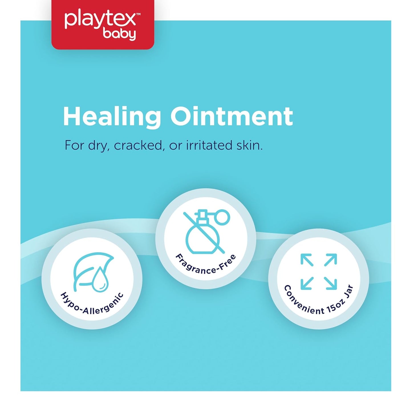 Playtex Baby Healing Ointment, 15 oz. Jar, Dermatologist Tested, Fragrance Free, Hypoallergenic, Free of Dye, Parabens and Phthalates