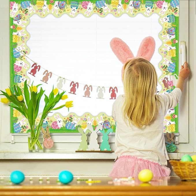 69 Feet Easter Bunny Egg Bulletin Board Borders