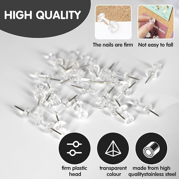 120-Pack Push Pins for Bulletin Board, Thumb Tacks