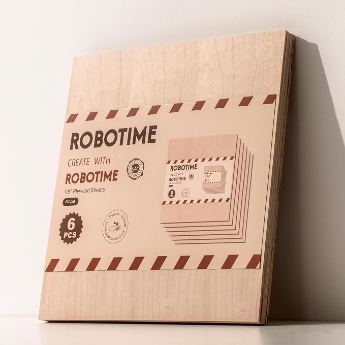 ROBOTIME 3mm Plywood 6 Pcs, 1/8 Maple Plywood