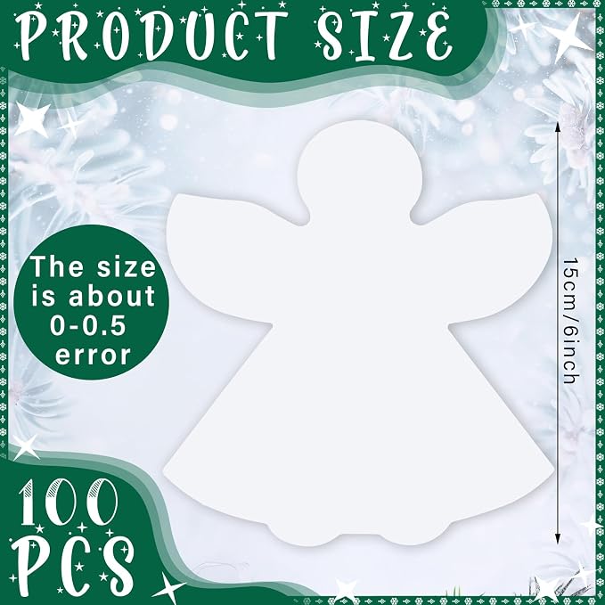 Qilery 100 Pcs Large Angel Cutouts