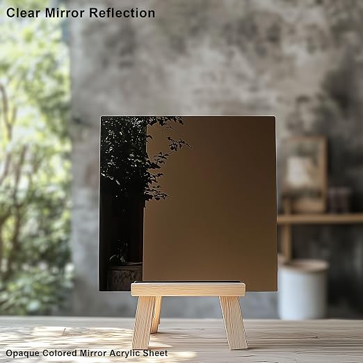 8x8 Inches Bronze Mirror Acrylic Sheet – 2 Pcs Reflective Acrylic Panel