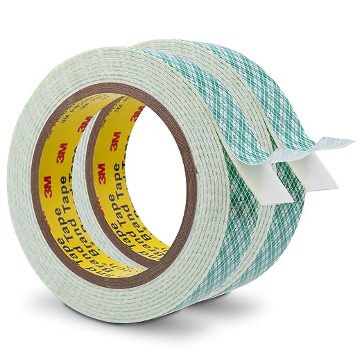 3M Double Sided Foam Tape 1" x 10Ft 2 Pack White | Double Coated Urethane