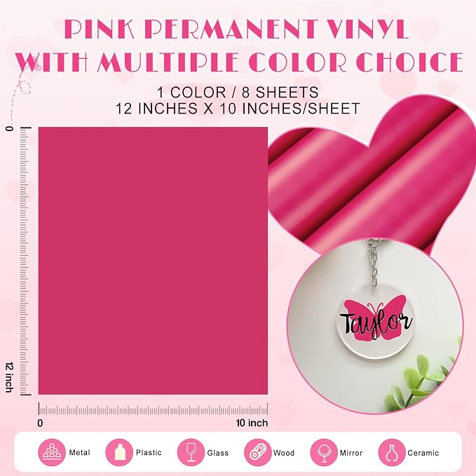 Tintnut Deep Ruby Permanent Vinyl 8 Sheets 12''x10'' Adhesive Vinyl | Solid