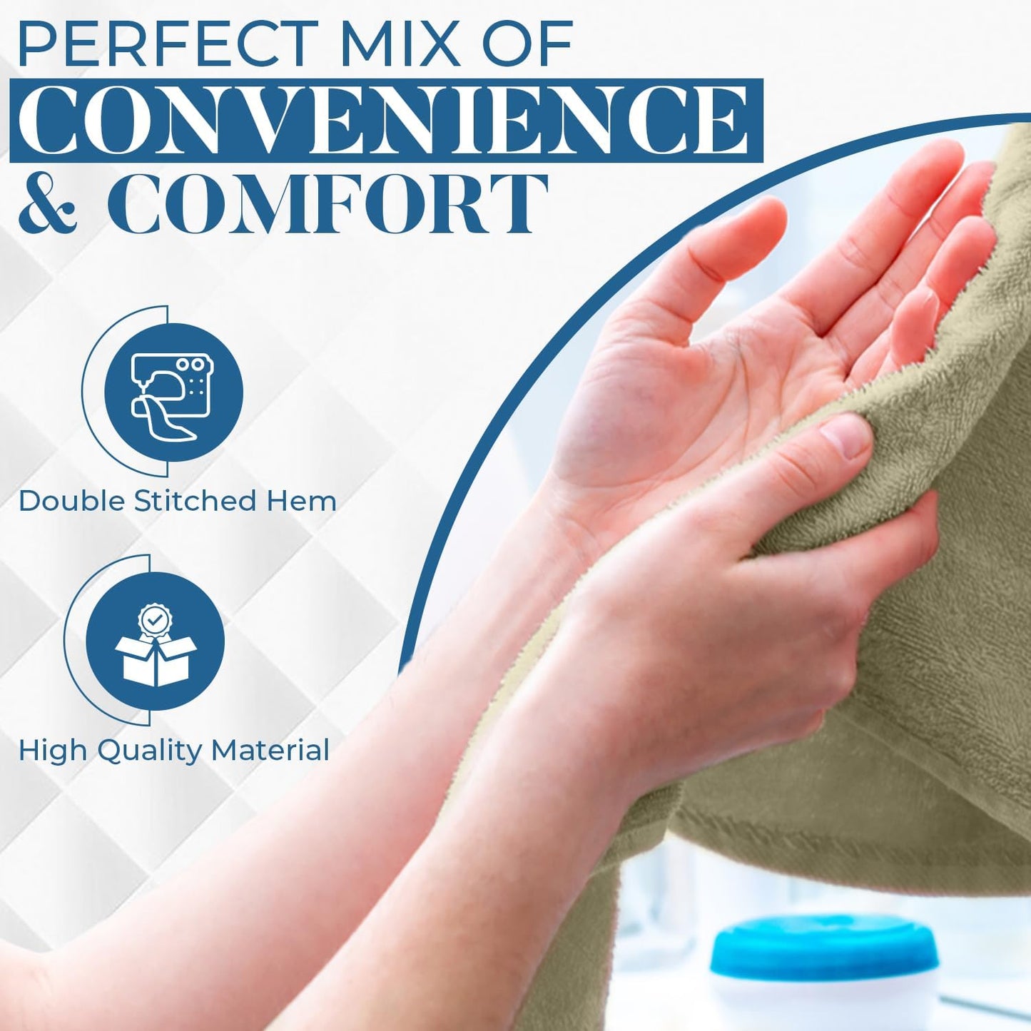 DAN RIVER 6-Pack Premium Hand Towels (16x28 Inches) - 100% Cotton, Ultra Soft, Lightweight, Highly Absorbent Towels for Bathroom, Spa, Gym, Salon, Hotel, and Travel - 550 GSM – Beige