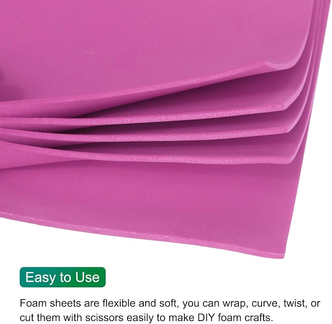 MECCANIXITY EVA Foam Sheets Rose Red 35.4 Inch x 19.7 Inch 2mm Thick Crafts
