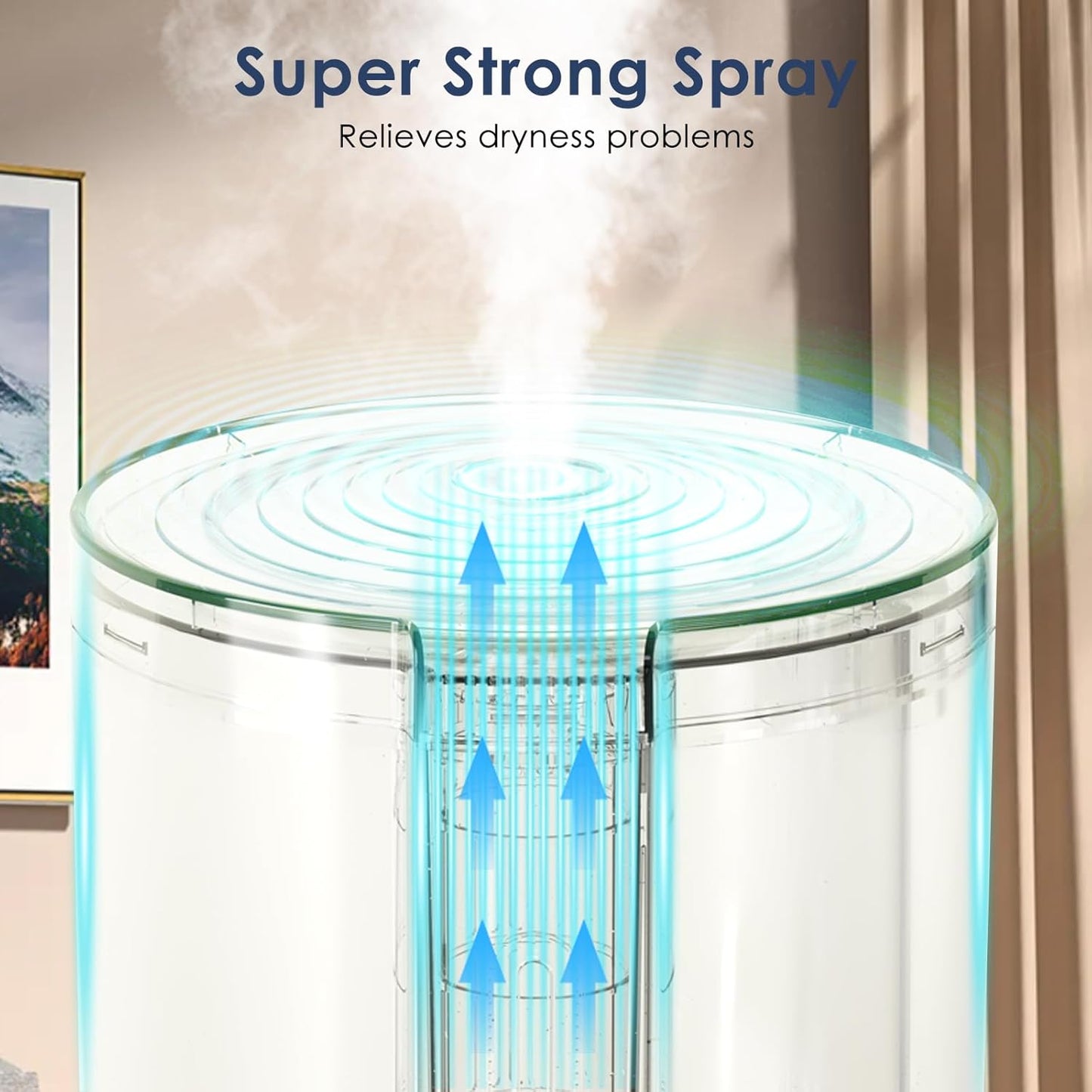 Top Fill Humidifiers for Bedroom, 8-Colorful Lights, 2.5L Tank, Easy Fill&Clean, Ultra-Quiet Cool Mist with Essential Oil Diffuser, Touch Buttons, 3 Mist Modes, Auto Off, for Office, Home,16H.