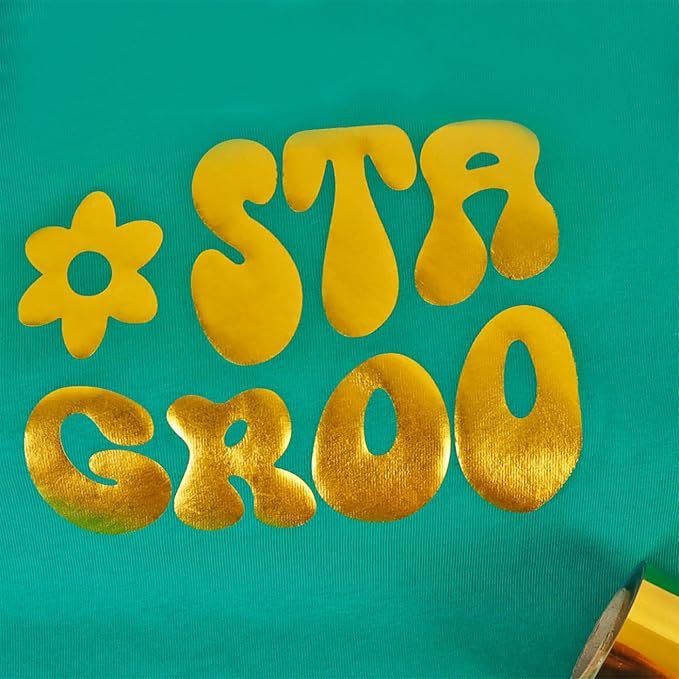 guangyintong Soft Metal Heat Transfer Vinyl Glossy Gold HTV Rolls, HTV Vinyl