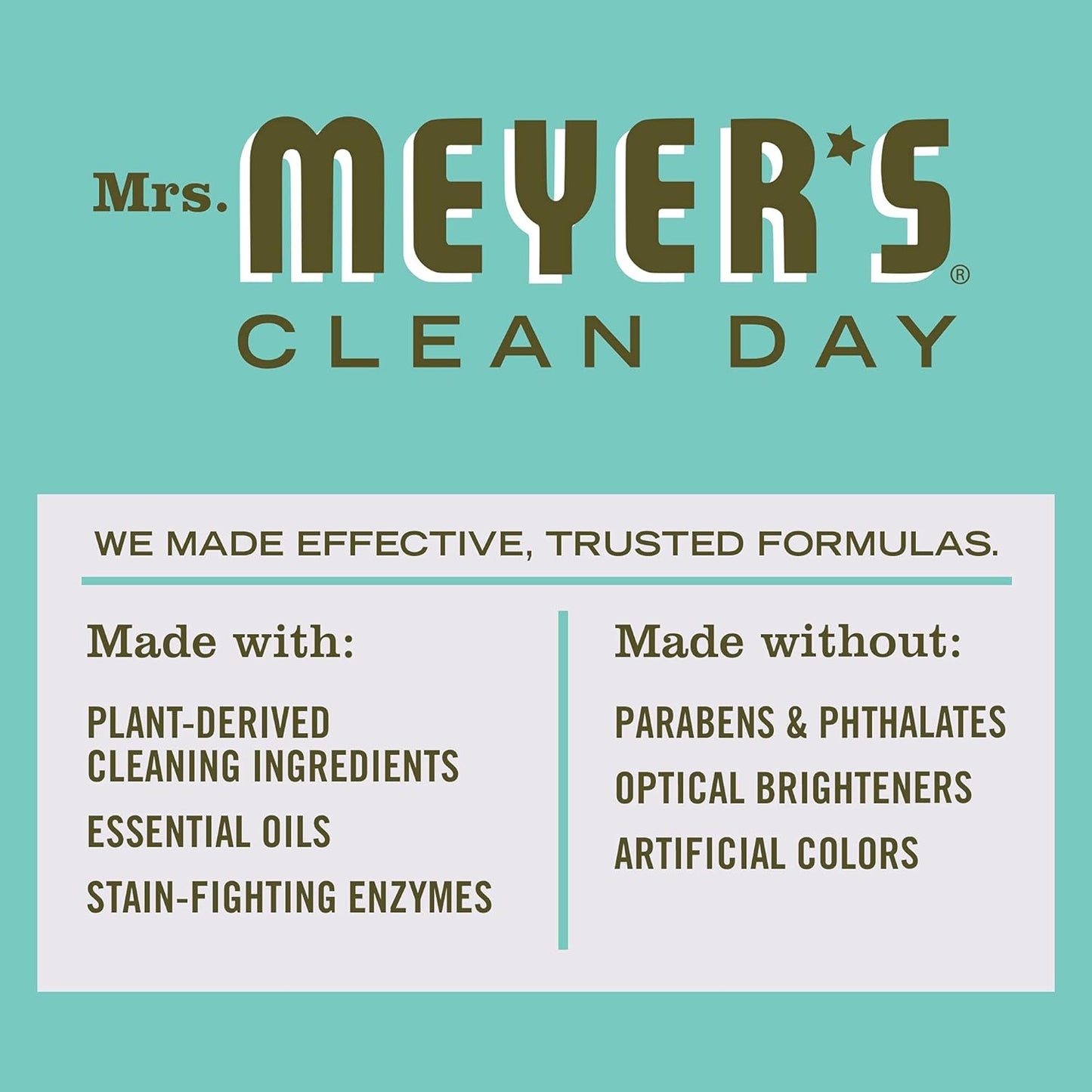 MRS. MEYER'S CLEAN DAY Liquid Laundry Detergent, Biodegradable Formula Infused with Essential Oils, Basil, 64 oz (64 Loads)